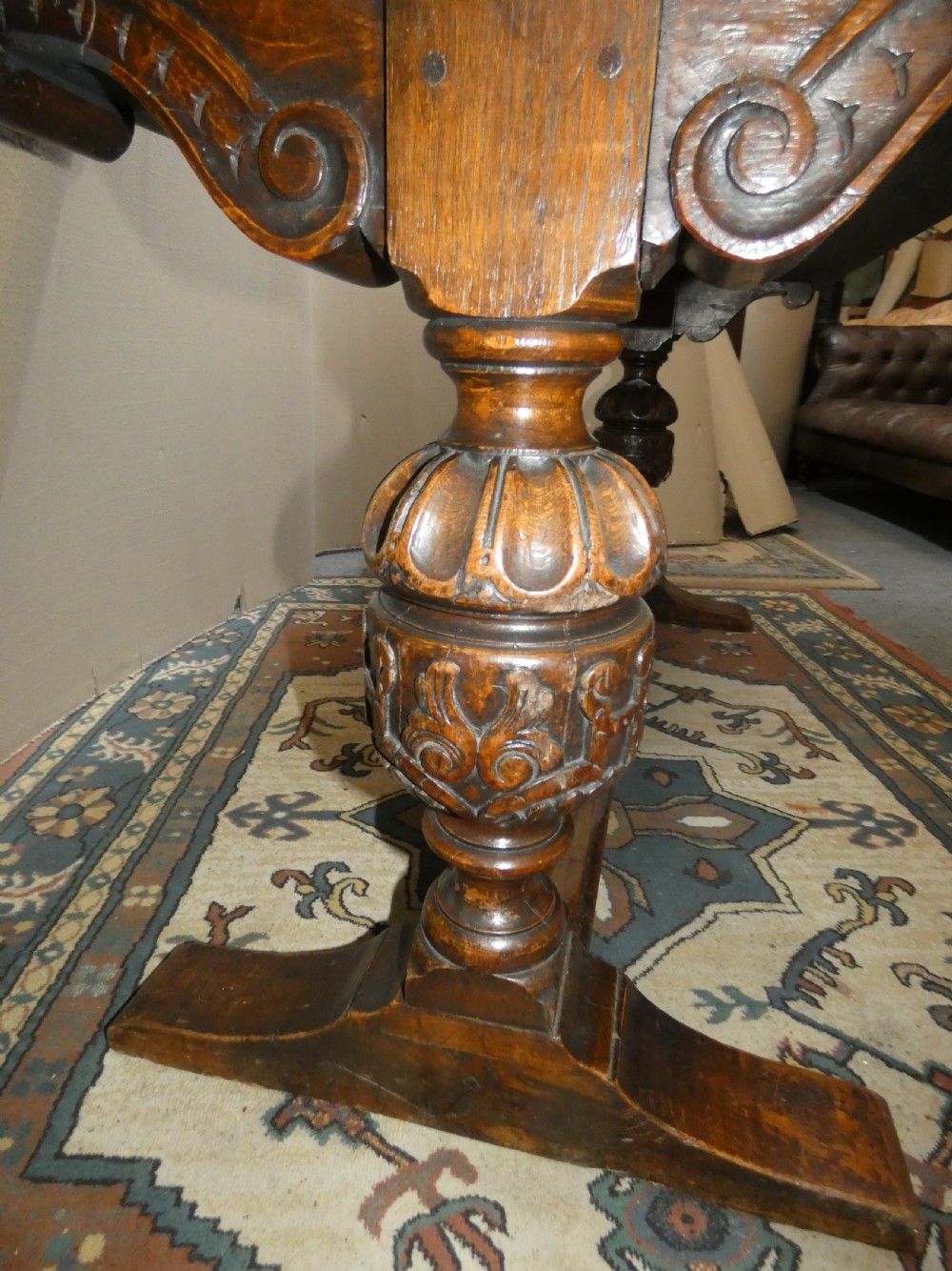 Oak refectory table View V