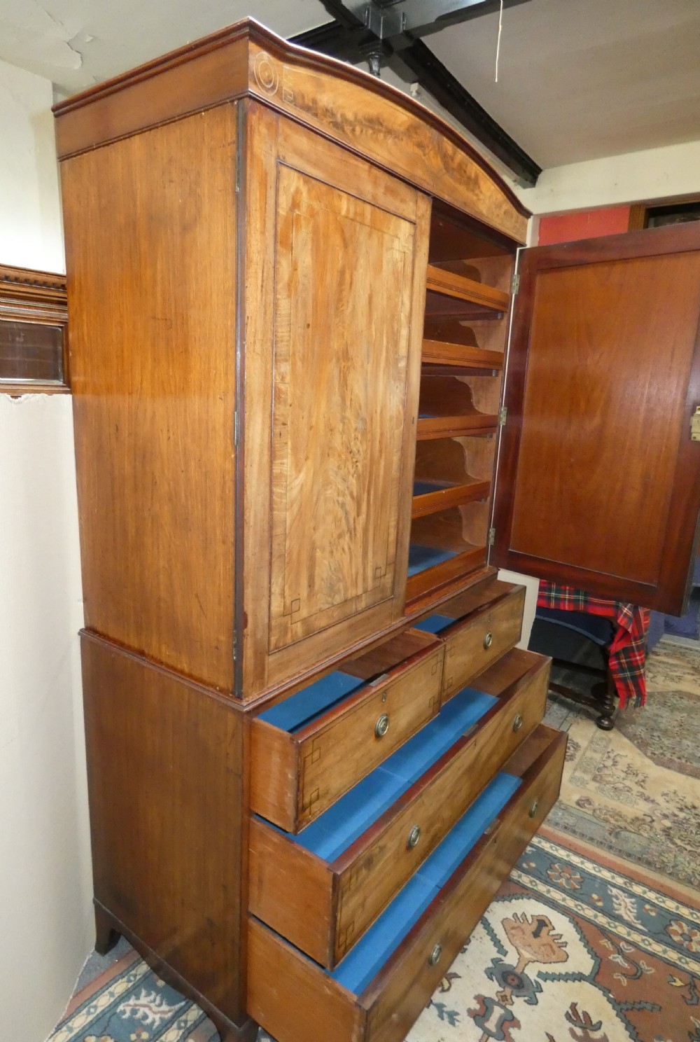 Regency mahogany linen press View VIII