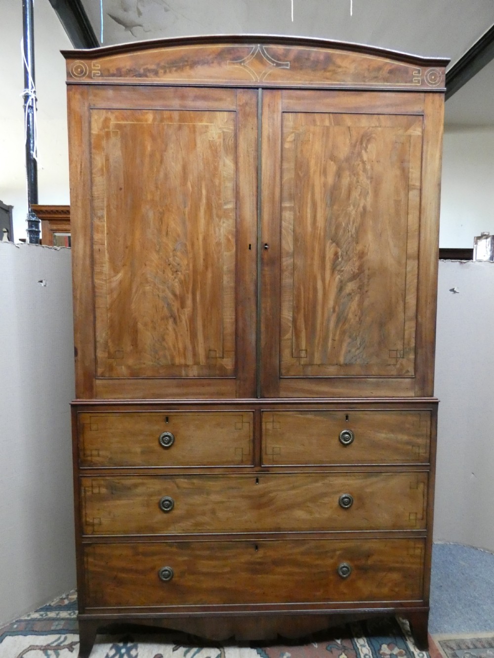 Regency mahogany linen press View IX