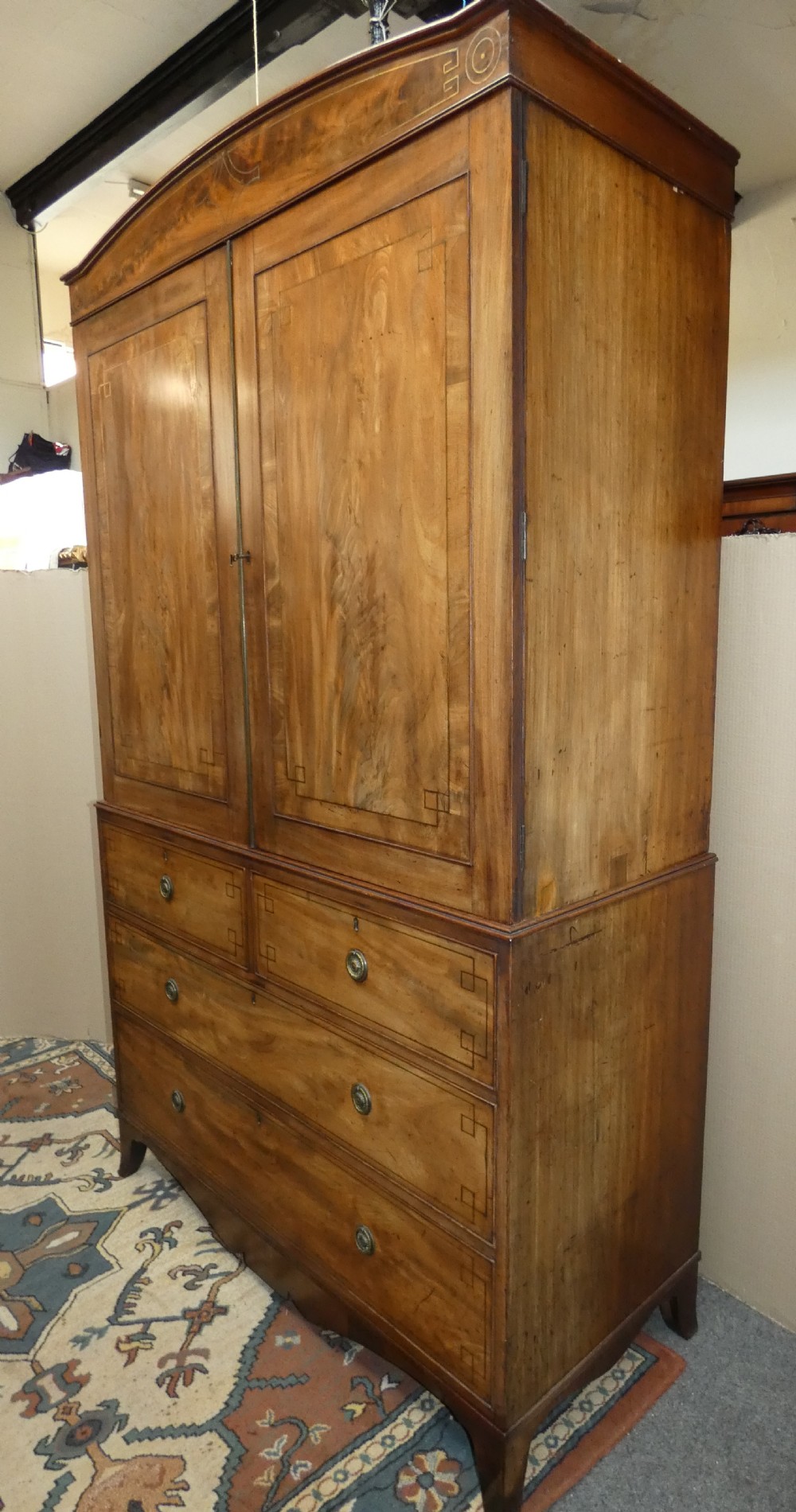 Regency mahogany linen press View XI
