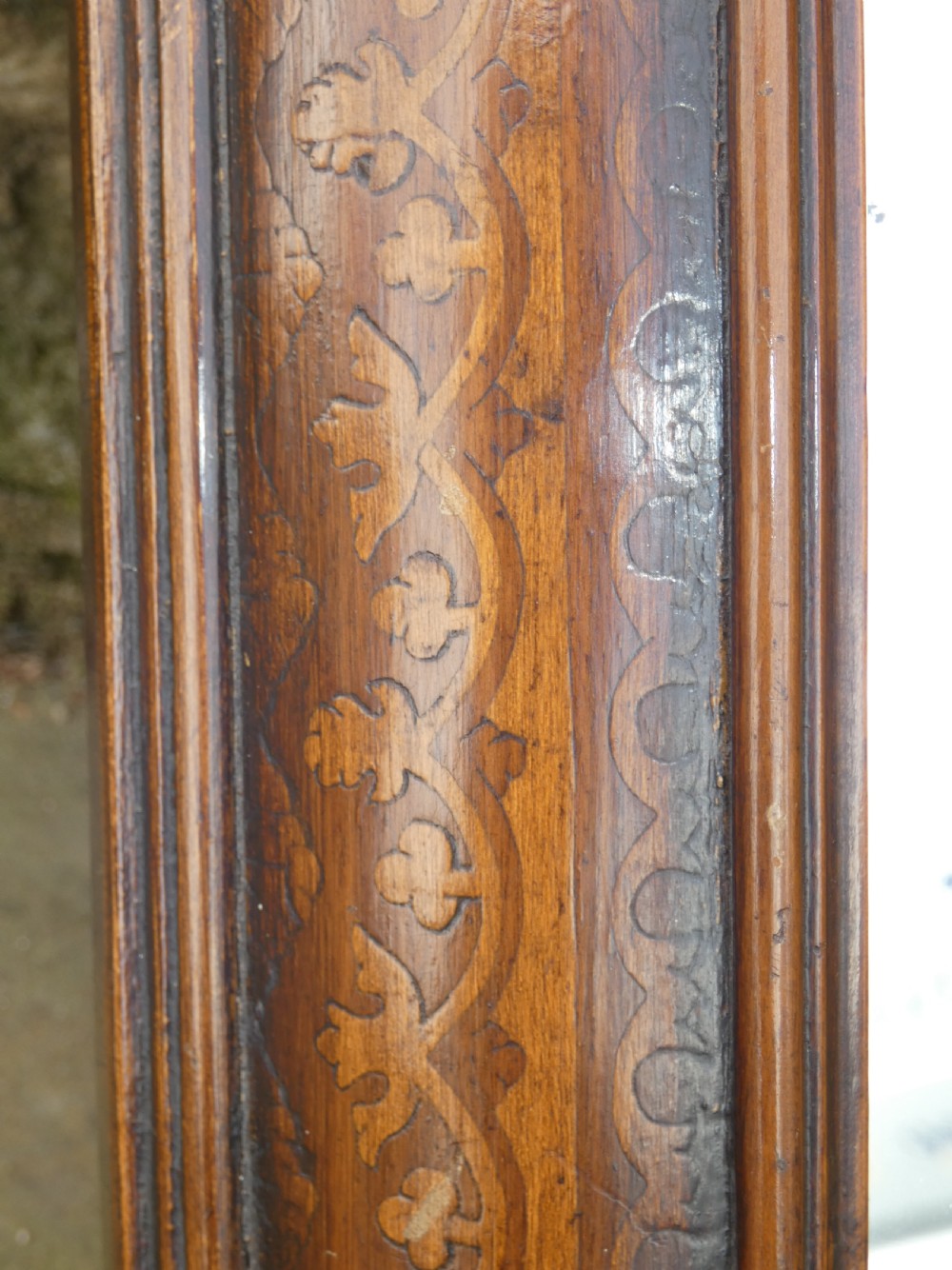 18th century marquetry cushion mirror View IV