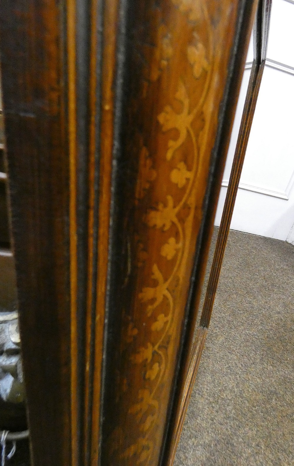 18th century marquetry cushion mirror View VI
