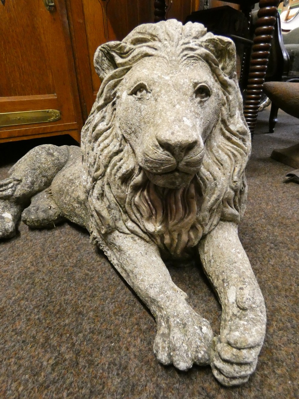 Two lion garden statues View VI
