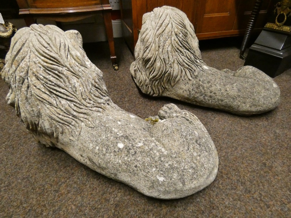 Two lion garden statues View VII
