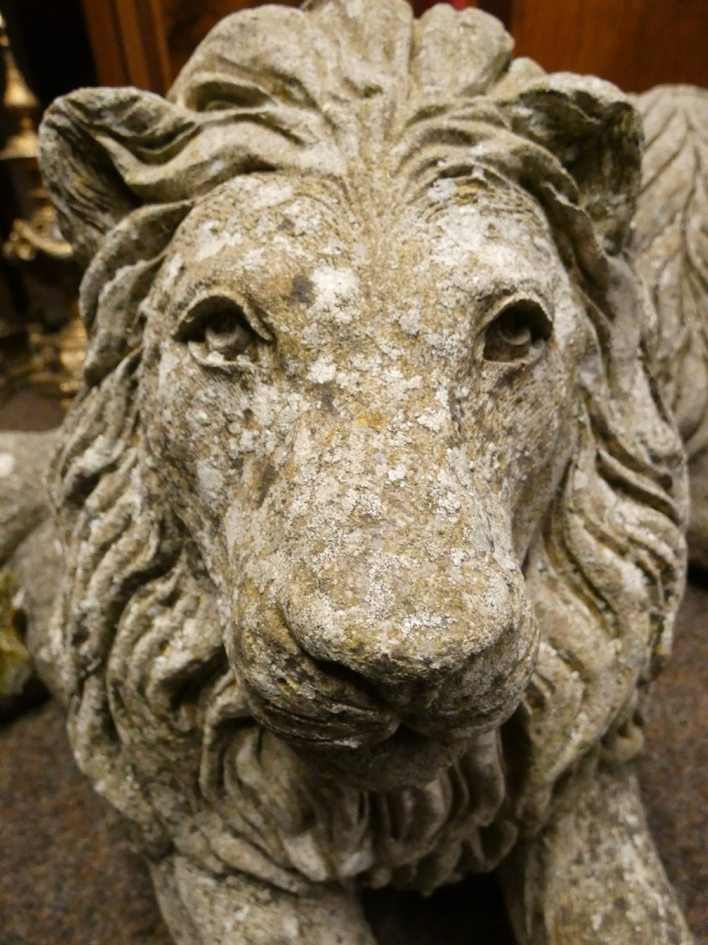 Two lion garden statues View IX