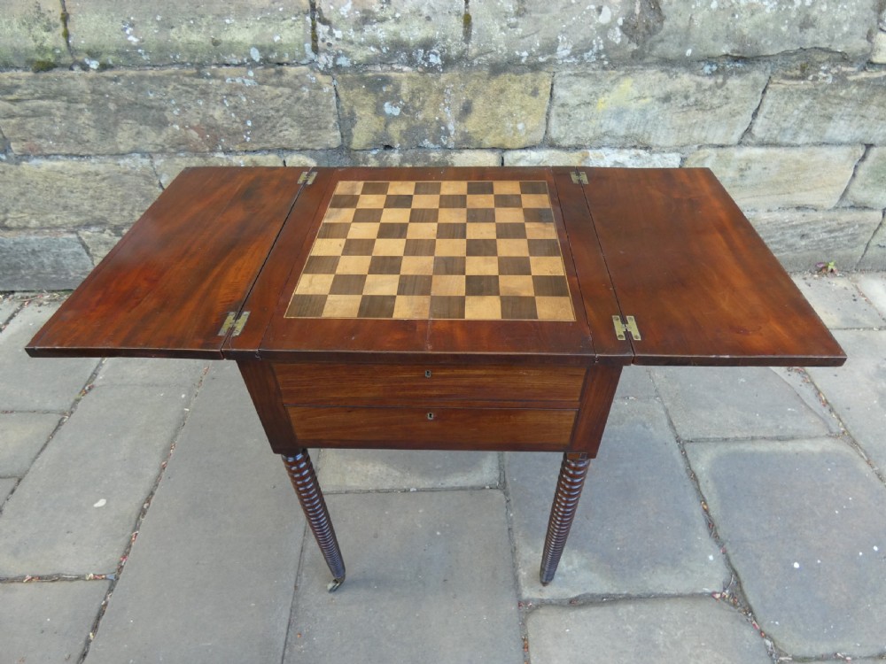 Regency mahogany games table