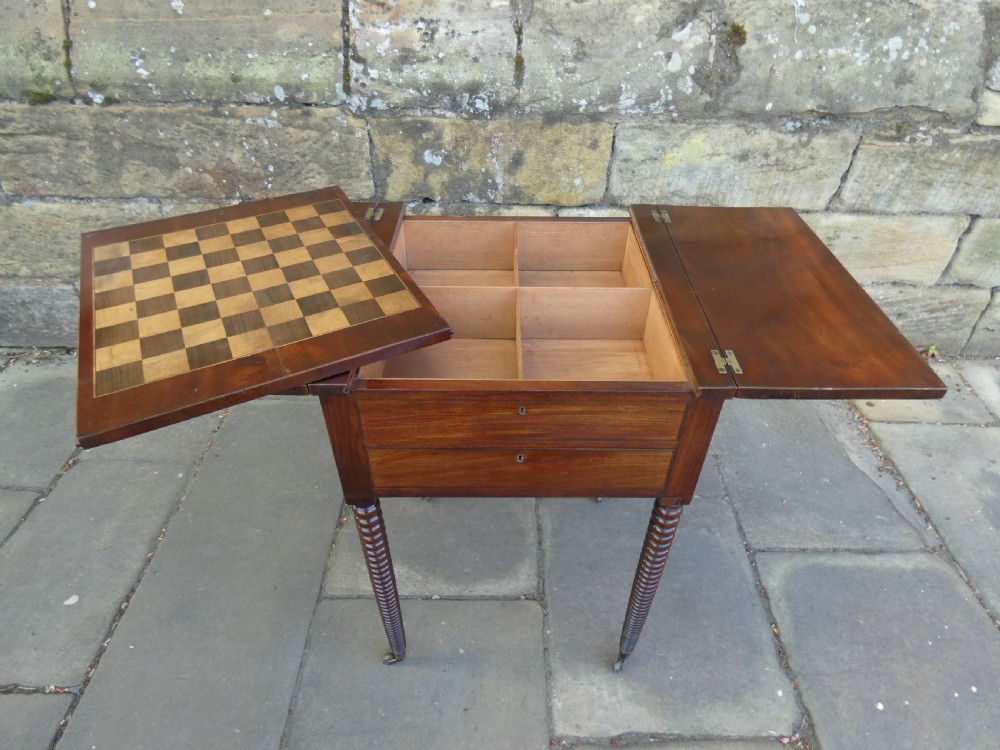 Regency mahogany games table View X