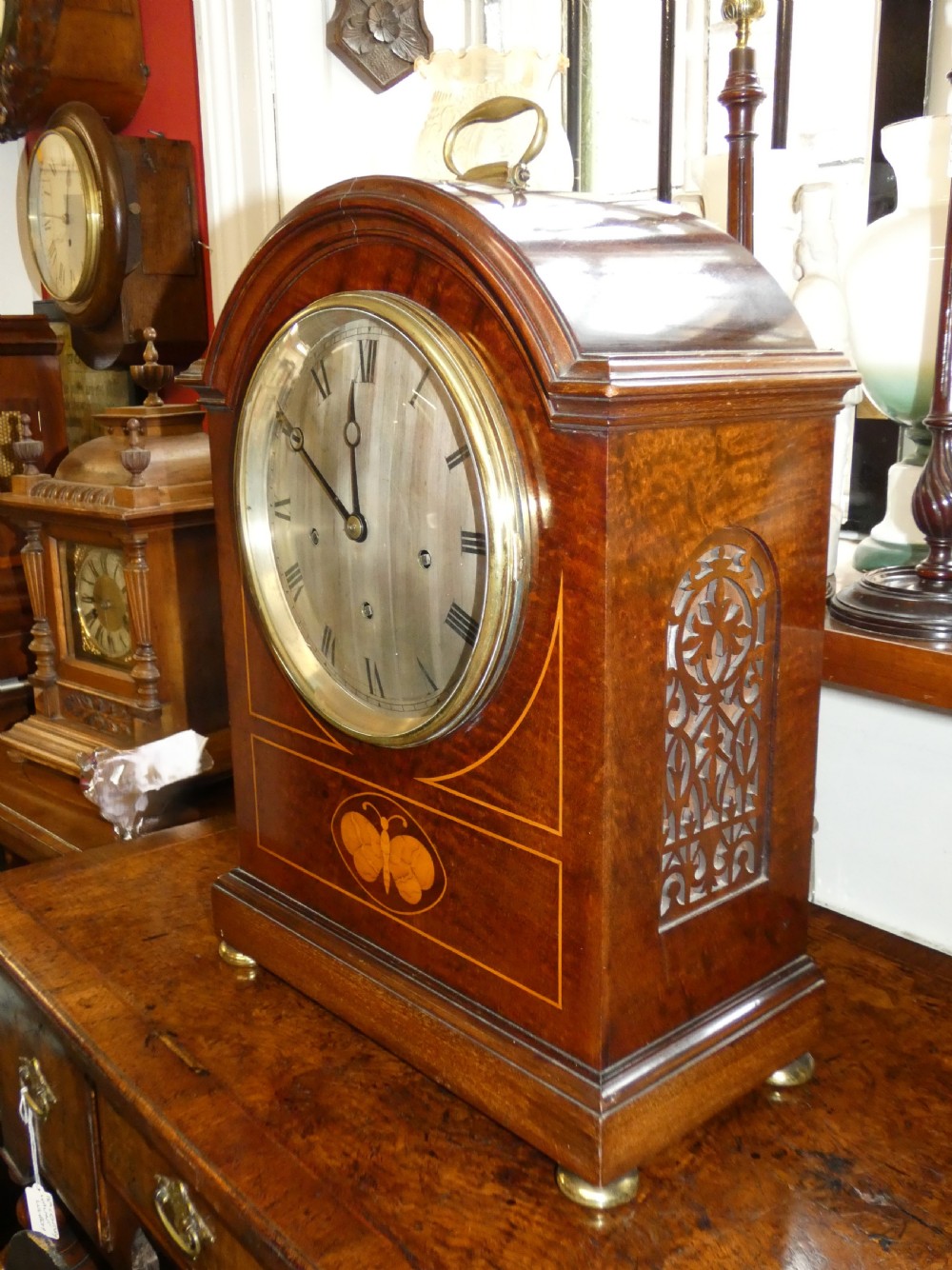Large three train bracket clock