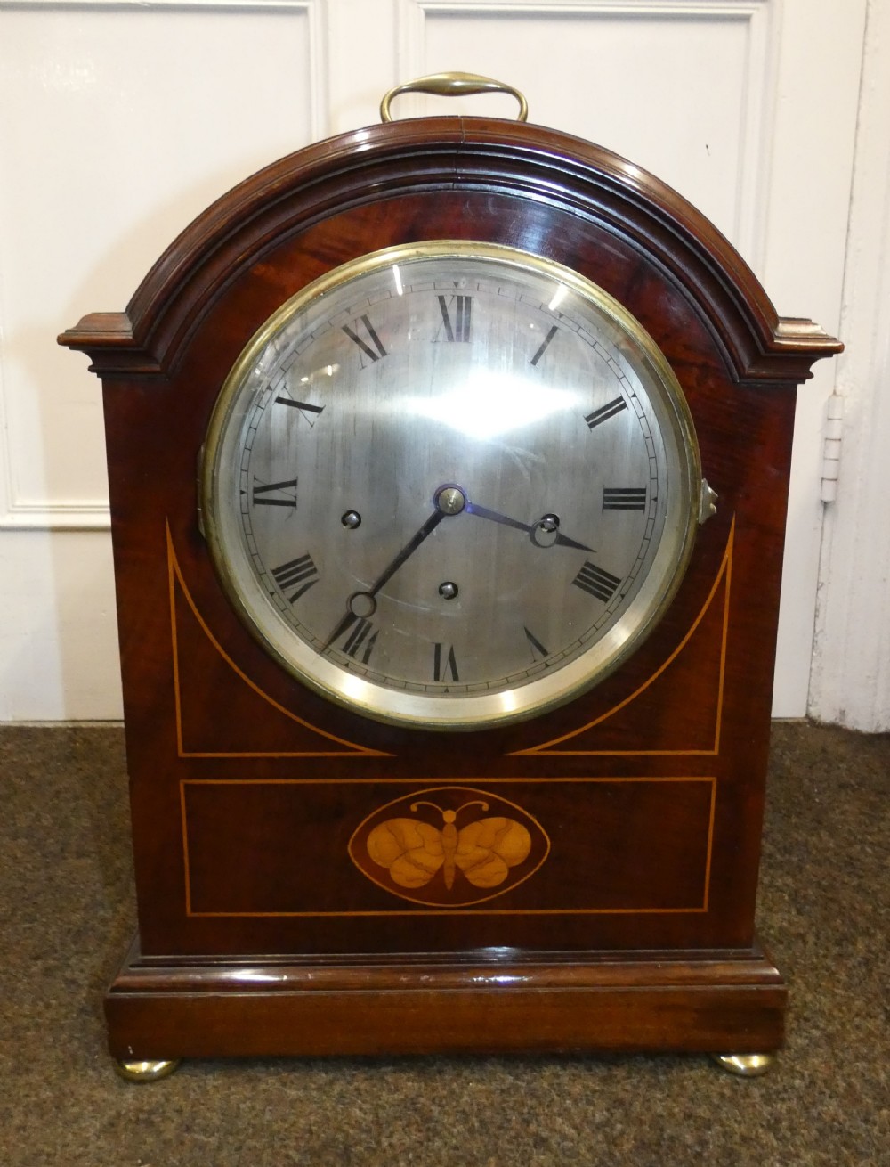 Large three train bracket clock View II