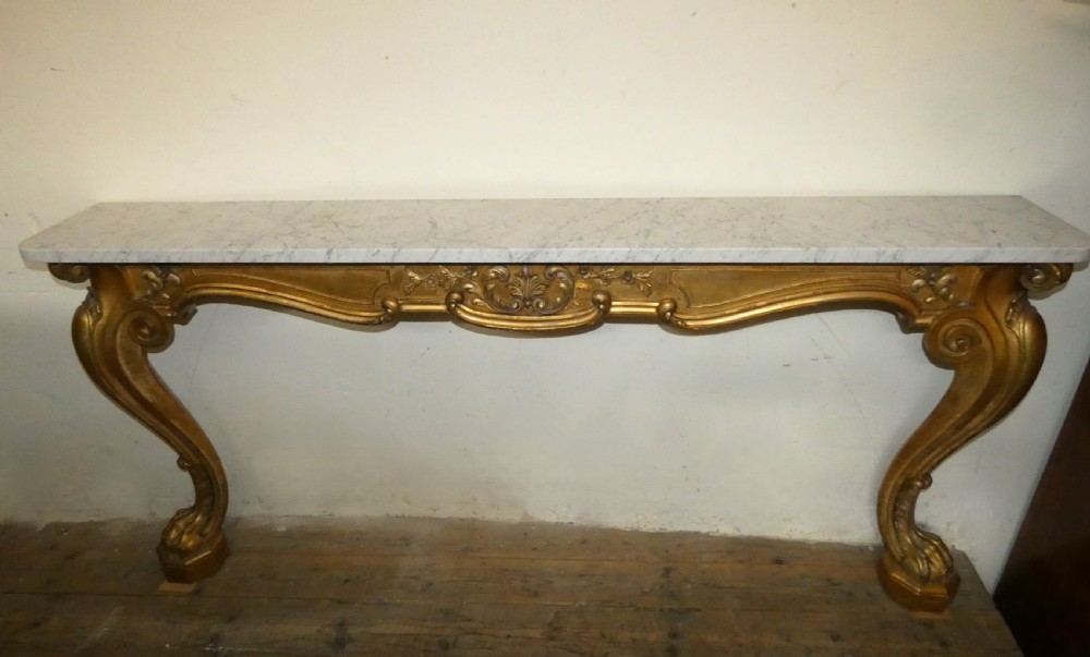 Large gilt wood console table View II