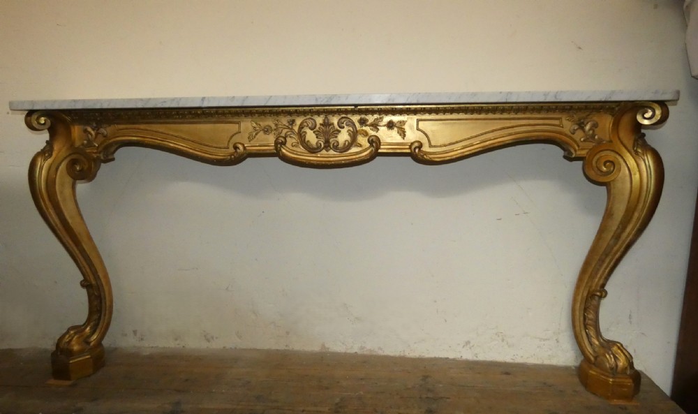 Large gilt wood console table View III