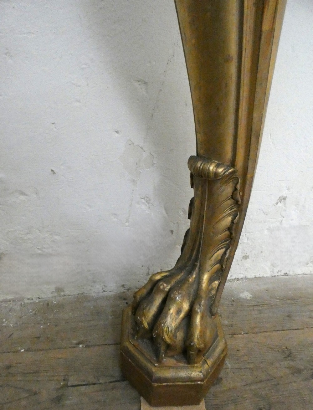 Large gilt wood console table View VI