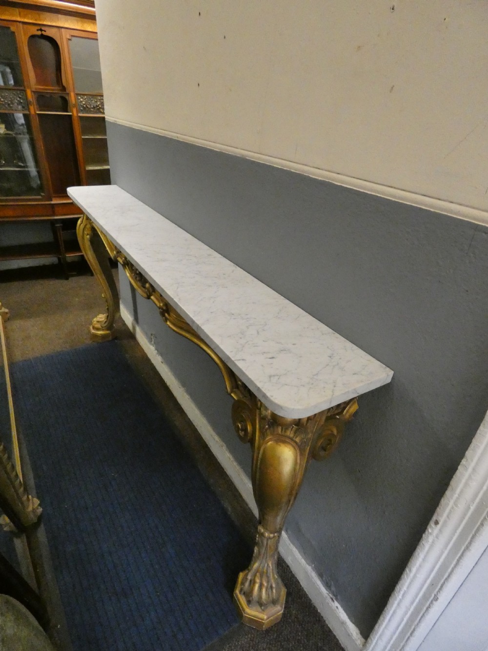 Large gilt wood console table View VII