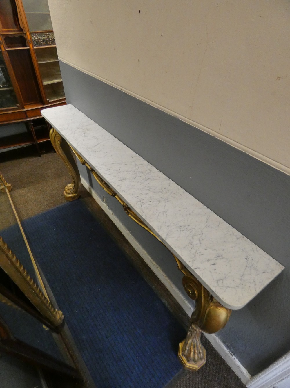 Large gilt wood console table View VIII