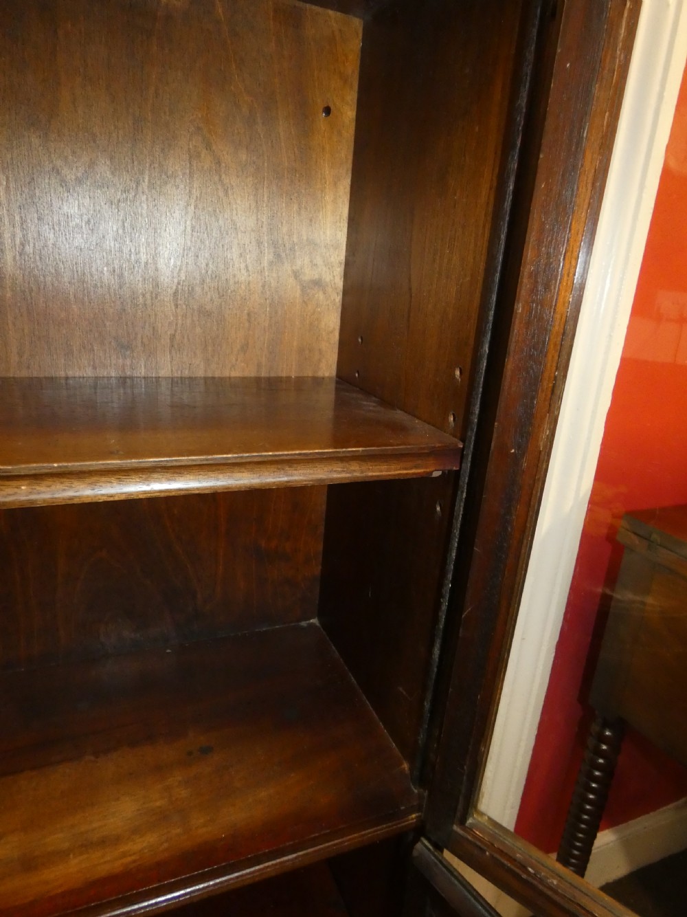 Unusually slim oak stacking bookcase View IV