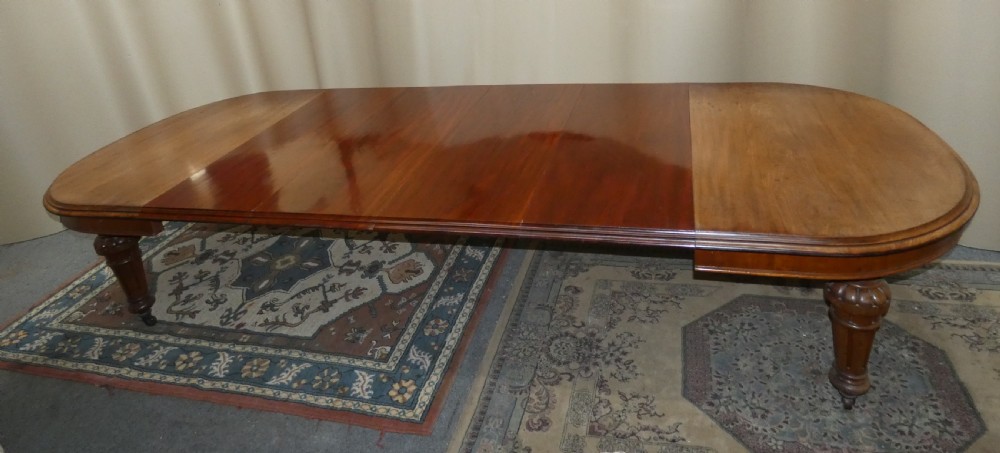 Large Mahogany Extending Dining Table With Leaf Carrier View II