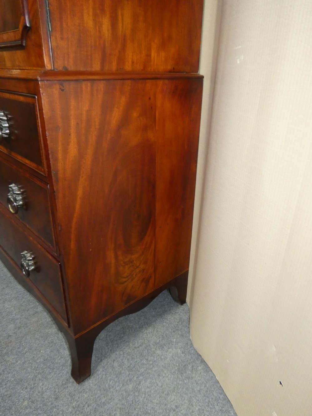 Georgian mahogany linen press View VIII