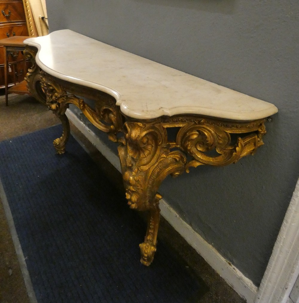 Large giltwood console table