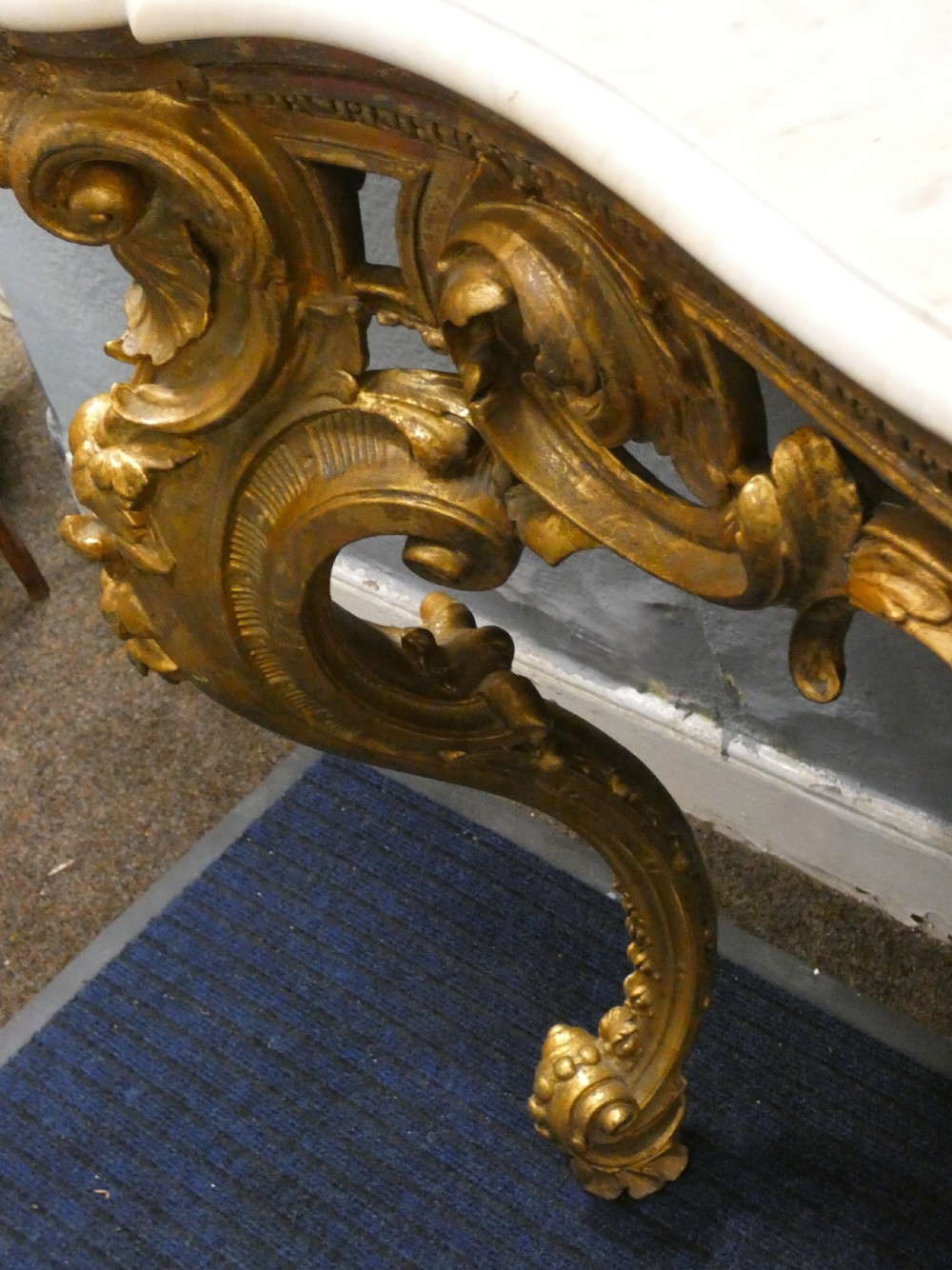 Large giltwood console table View III