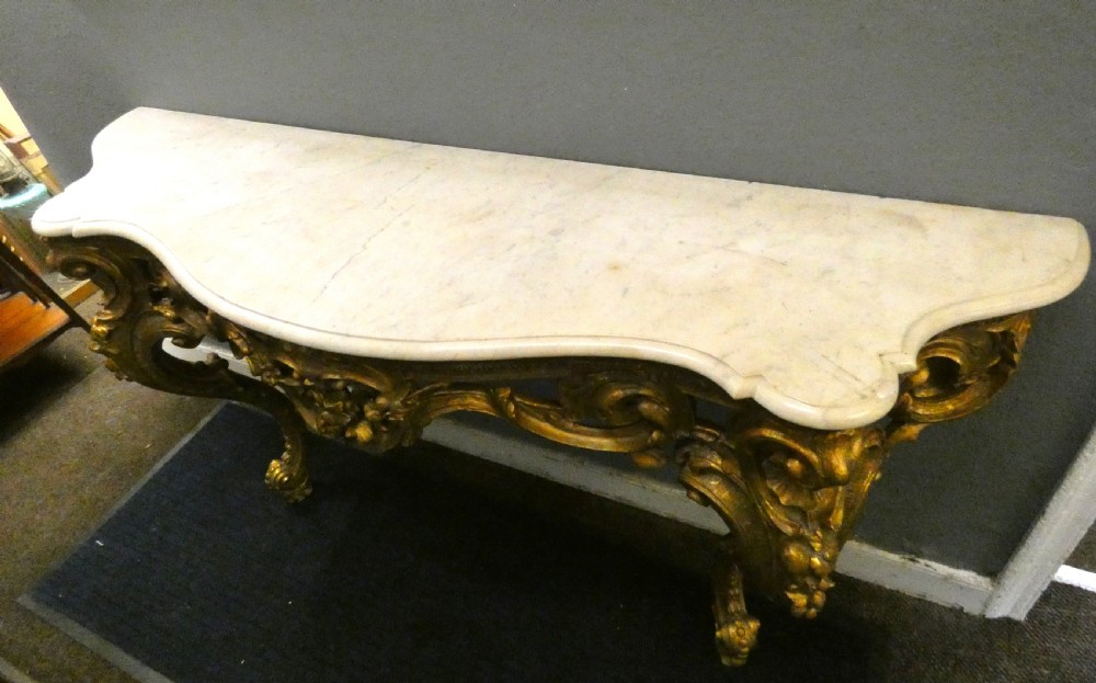 Large giltwood console table View V
