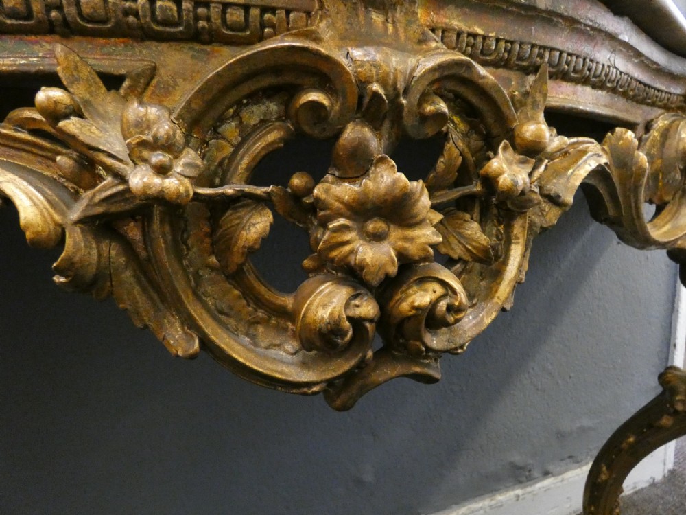 Large giltwood console table View IX