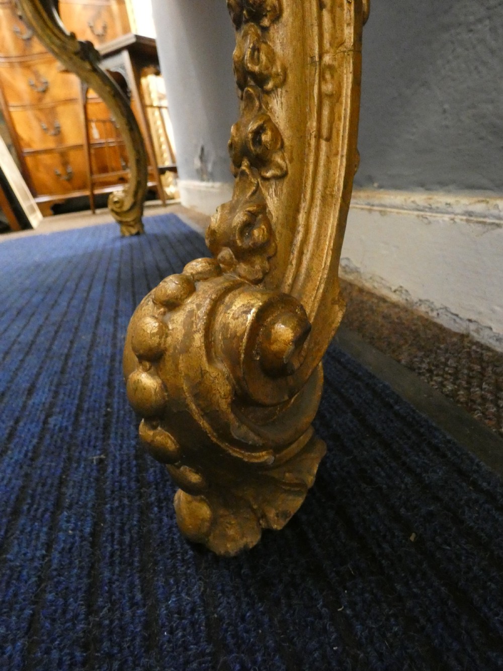Large giltwood console table View X