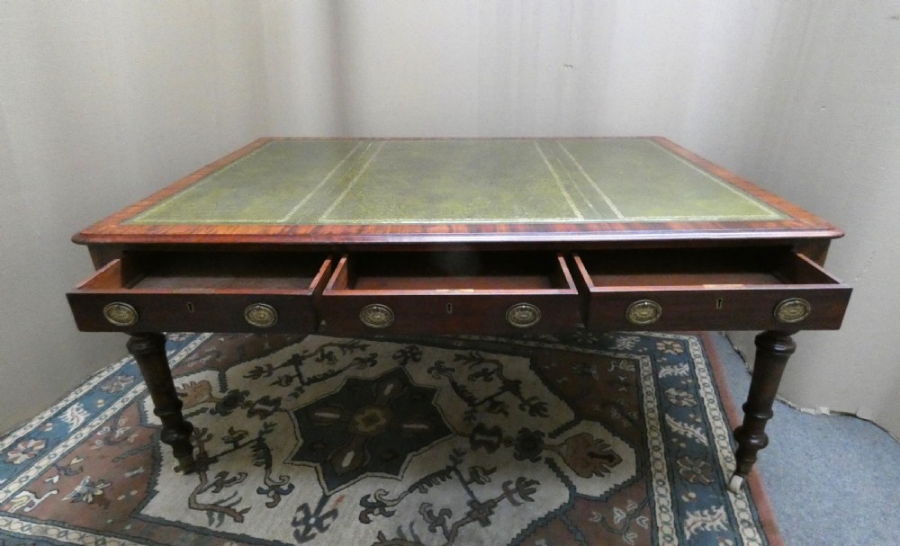 Mahogany library table View VII