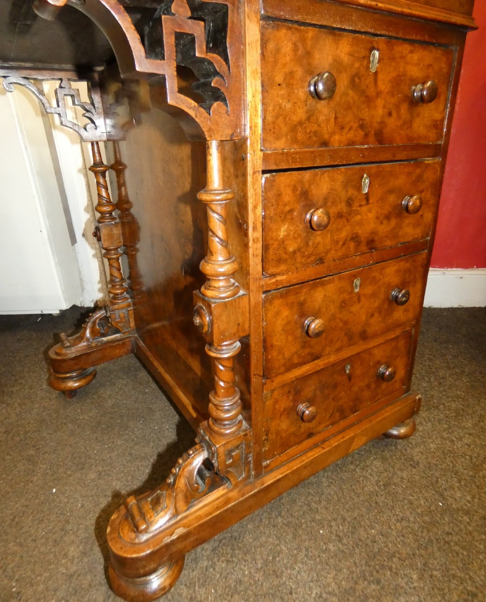 Walnut Davenport desk View II