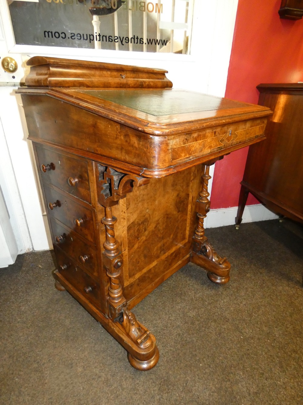 Walnut Davenport desk View VII