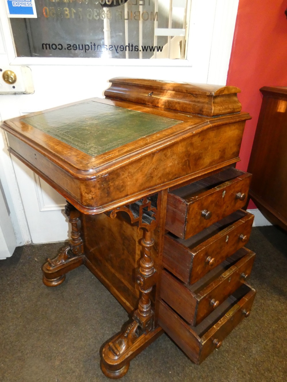 Walnut Davenport desk View VIII