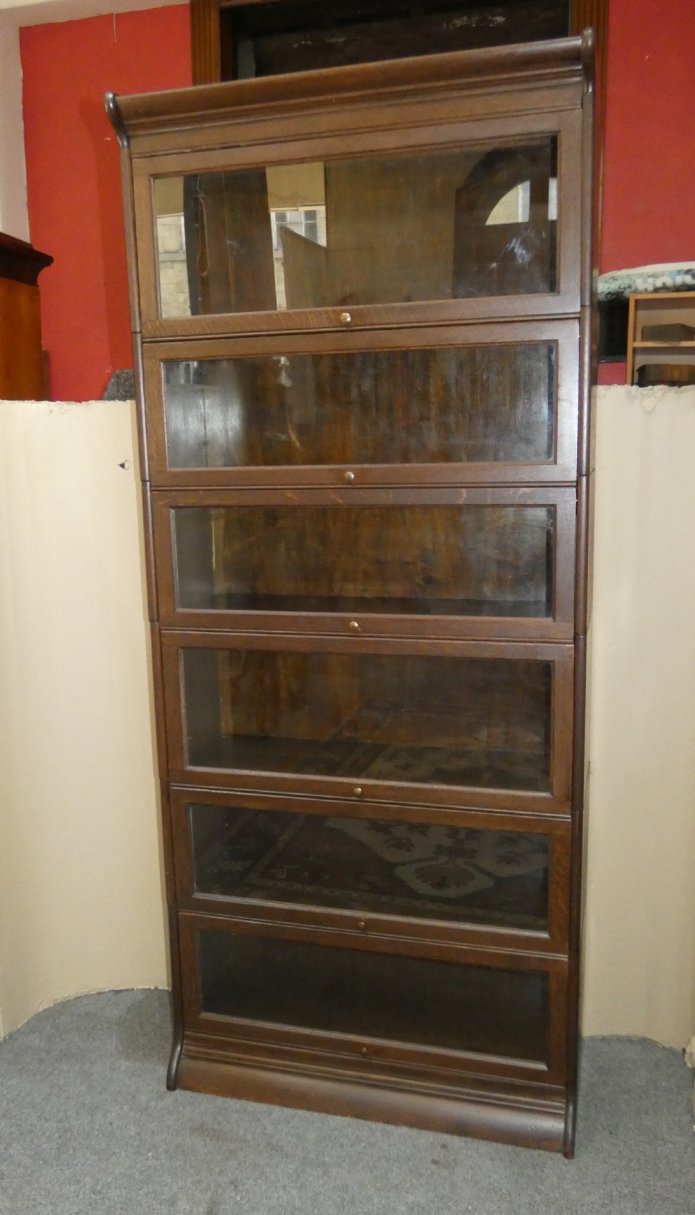 Tall oak stacking bookcase / sectional bookcase