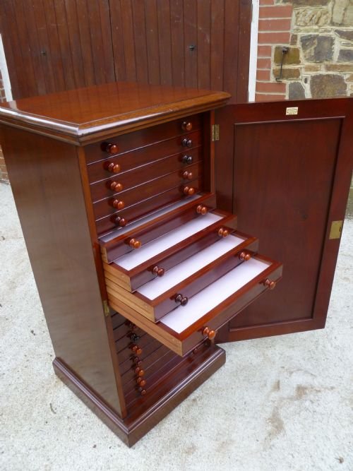 fig 1. ANTIQUE MAHOGANY COLLECTORS CABINET