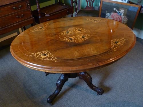 Victorian Walnut Marquetry 'Tip Top' Occasional Table