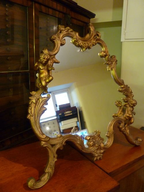 Gilded Cherub Dressing Table Mirror
