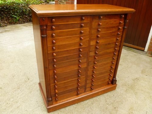 Fine Victorian, Solid Mahogany, 30 Drawer Collectors Cabinet by T.cooke & Son, 30 Museum St, London.
