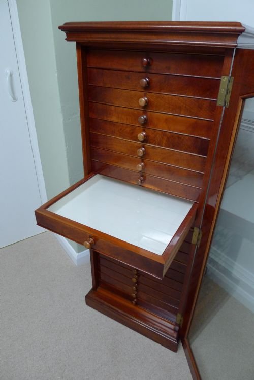 fig 1. FINE VICTORIAN MAHOGANY 20 DRAWER COLLECTORS CABINET