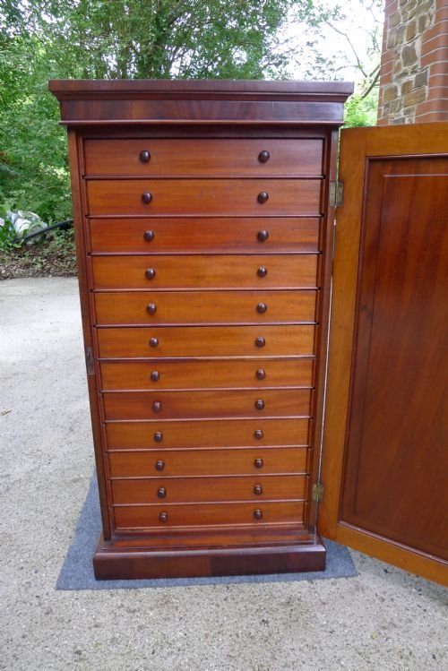 fig 1. A SUPERB MID VICTORIAN MAHOGANY COLLECTORS CABINET