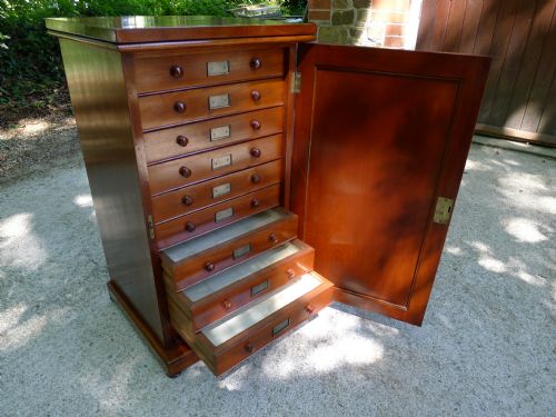 Fine Victorian Honduras Mahogany Collectors Cabinet