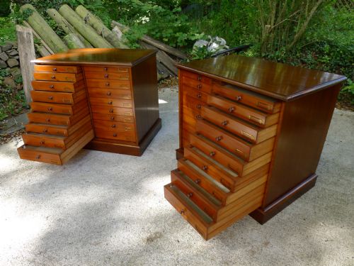 fig 2. A SUPERB PAIR OF VICTORIAN MAHOGANY COLLECTORS CABINETS CIRCA 1870