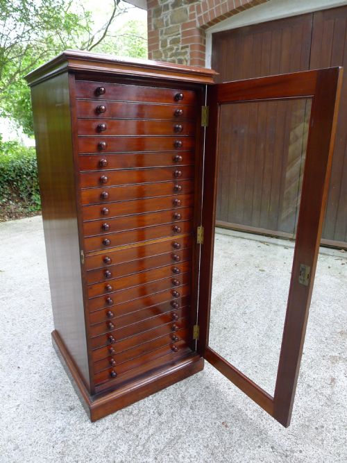 Fine Victorian 20 Drawer Collectors Cabinet by J.t.crockett of Cavendish Square. London