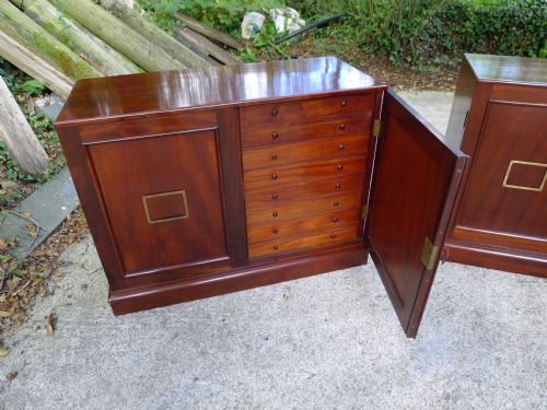 fig 2. A PAIR OF VERY FINE 16 DRAWER, MID VICTORIAN, MAHOGANY COLLECTORS CABINETS, CIRCA 1850.