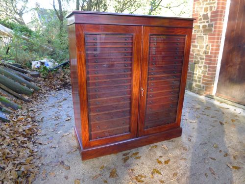 fig 1. A VERY FINE VICTORIAN, 36 GRADUATED DRAWER, MAHOGANY COLLECTORS CABINET.