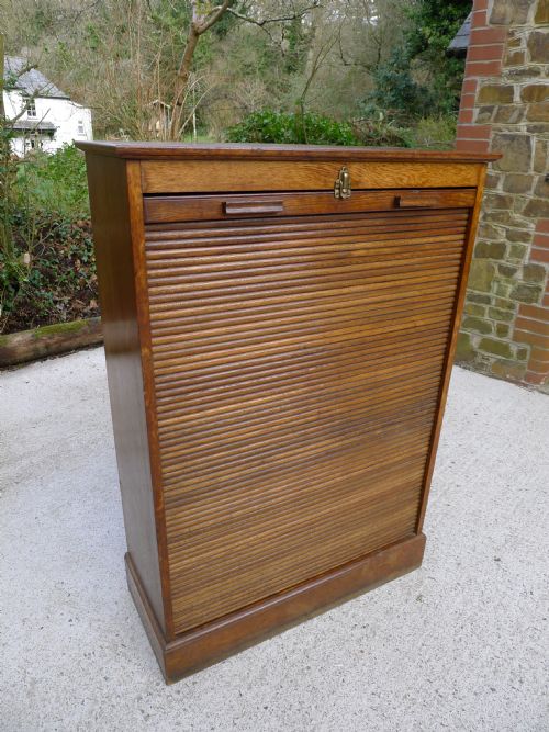 A Superb 28 Drawer Oak Tambour Fronted Collectors Cabinet Circa 1900