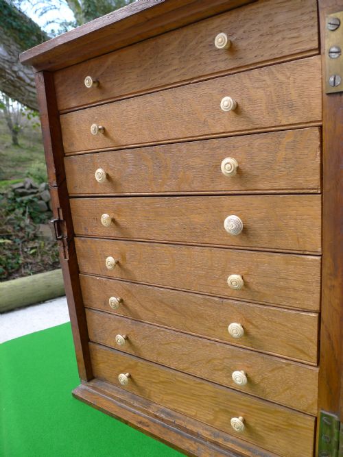 fig 2. A SMALL OAK COLLECTORS CABINET CIRCA 1820