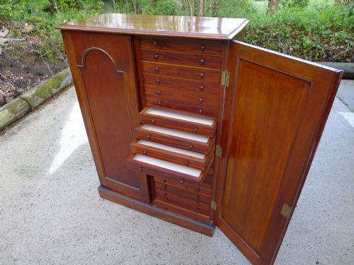 fig 2. AN EXCELLENT 36 DRAWER COLLECTORS SPECIMEN CABINET BY JANSEN OF LONDON CIRCA 1880.
