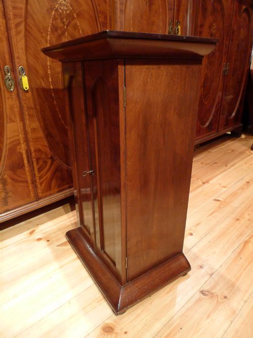 fig 1. A BEAUTIFULLY FIGURED, VICTORIAN HONDURAS MAHOGANY COLLECTORS CABINET USED FOR STORAGE OF MICROSCOPY EQUIPMENT CIRCA 1880