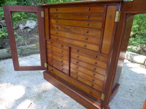 A Fine Victorian Mahogany 21 Drawer Collectors Cabinet Circa 1870