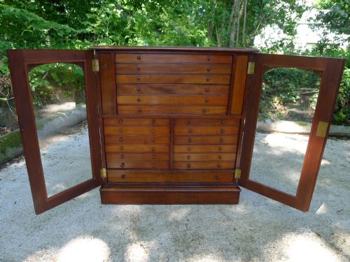 fig 1. A FINE VICTORIAN MAHOGANY 21 DRAWER COLLECTORS CABINET CIRCA 1870