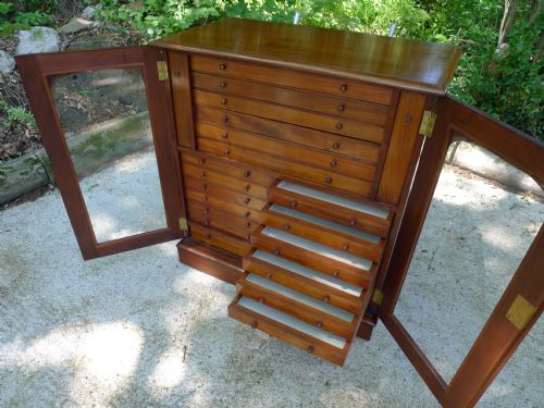 fig 4. A FINE VICTORIAN MAHOGANY 21 DRAWER COLLECTORS CABINET CIRCA 1870