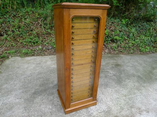 Oak 20 Drawer Collectors Cabinet by Watkins and Doncaster, 36 the Strand, London W.c.